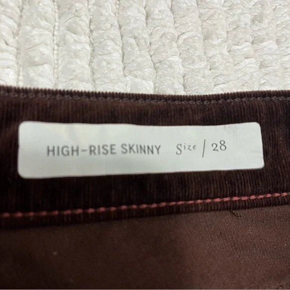 Anthropologie Brown High-Rise Skinny Corduroy Pants - Picture 13 of 16